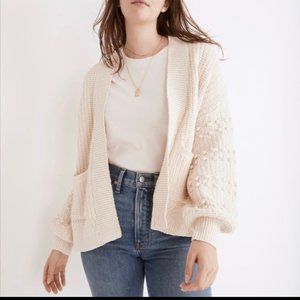 MADEWELL Cream Knit Bobble Cardigan